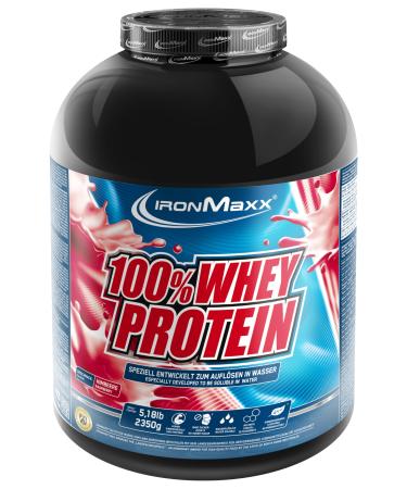 Ironmaxx 100% whey protein powder - raspberry 2.35kg can |Suck -reduced water -soluble protein powder from whey protein |Many different flavors raspberry 2.35kg can