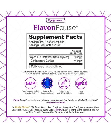 FlavonPause Hot Flashes Menopause Relief | Clinically Tested Natural Solution for Night Sweats & Skin Aging | Multi Symptom Relief | 30 Softgels - Buy Online on GoSupps.com