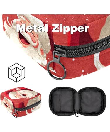 Muoooum Santa Claus Sanitary Napkin Storage Bag - Portable Menstrual Cup Zipper Bag for Teens & Women | Color 7 4.7x6.6 in - Buy Online on GoSupps.com