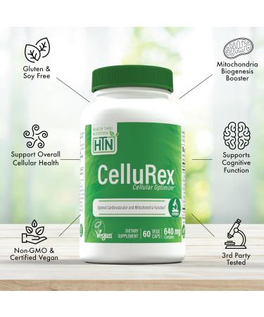 Health Thru Nutrition CoQ10 Plus PQQ and Red Spinach | Cellurex | Cellular Optimizer for Brain Circulation Energy and Mitochondria Function Support | Certified Vegan | Non-GMO (Pack of 60) - Buy Online on GoSupps.com