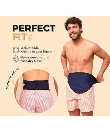 SIIL Stoma Belt | Blue Ostomy Bathing Belt for Men | Comfortable Stoma Support & Bandage - Buy Online on GoSupps.com