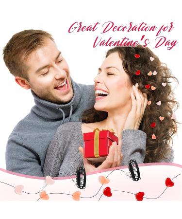 Valentine's Day Hair Extensions: 3 Pcs Heart Bead Hair Clips in Light Pink, Rose Red, Bright Red - Buy Online on GoSupps.com