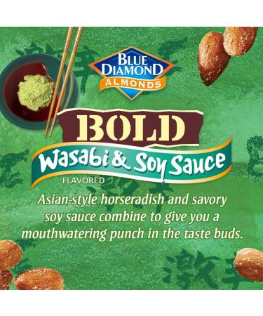 Blue Diamond Almonds BOLD Wasabi & Soy Sauce Snack Nuts - 40 Oz Resealable Bag - Buy Online on GoSupps.com