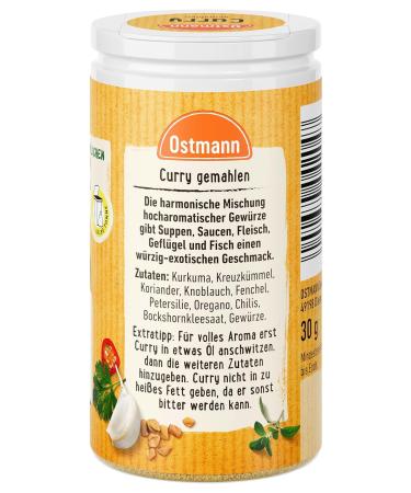 Ostmann Curry Powder 30g - Authentic Indian Spice Mix for Curry Pasta & Wok Dishes - Buy Online - Buy Online on GoSupps.com