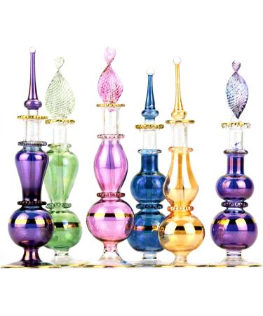 Nilecart Egyptian Perfume Bottles Set - 6 Handmade 10.2 cm Decorative Bottles for Perfumes & Essential Oils - Buy Online on GoSupps.com
