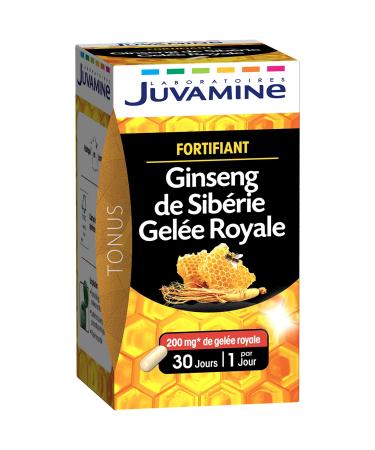 JUVAMINE - Fortifying - Siberian Ginseng and Royal Jelly - Physical Toning and Strengthening - 200 mg Royal Jelly - 30 Capsules - 1 Month Program
