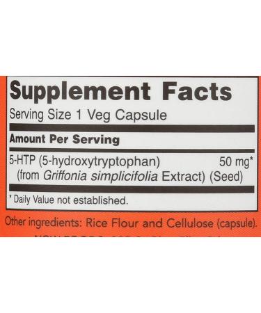 Now Foods 5-HTP 50 mg - 30 Vegan Capsules for Mood Support & Relaxation - Buy Online on GoSupps.com