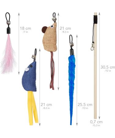 Pretty Kitty Cat Toy Set - 15-Piece Vegan Cat Toys with Feathers & Catnip for Happy Felines - Buy Online on GoSupps.com