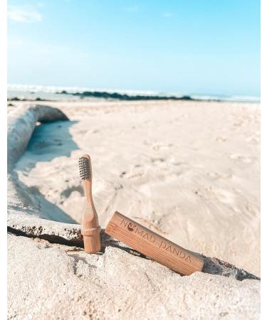 Eco-Friendly Nomad Panda Bamboo Toothbrush Set | Portable Travel Toothbrush & Wooden Case | Sustainable Oral Care Gadgets - Buy Online on GoSupps.com