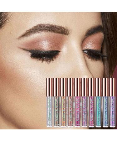 Liquid Eyeshadow Set 10 Colors Eyeshadow Set - Liquid High-pigmented and Waterproof Long Lasting Quick-Drying Eyeshadow Holographic Sets Shakven - Buy Online on GoSupps.com