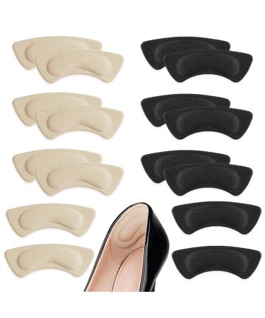 Heel Inserts for Shoes 8 Pair Heel Protectors Heel Pads Heel Grips for Loose Shoes Liner Filler Insoles Heel Cushion Metatarsal Pads for Women Prevent Heel Pain Blisters (Moon)
