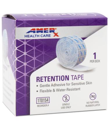 AMERX Retention Tape - Gentle Adhesive Dressing to Secure Primary Wound Dressings Catheters Feeding Tubes