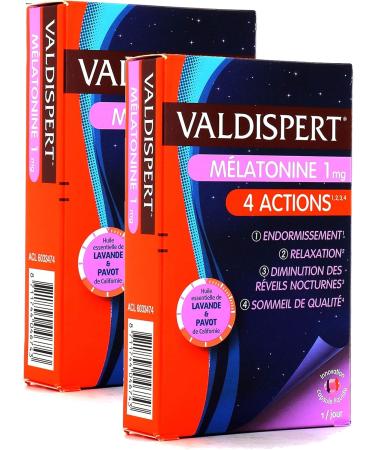VALDISPERT - 4 ACTIONS - Melatonin 1 mg - 2 Months of Treatment - 2 Boxes of 30 Capsules - Buy Online on GoSupps.com