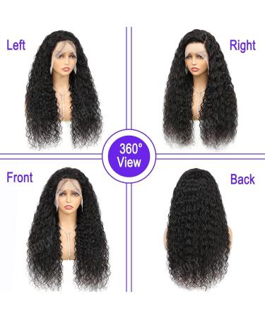 30 Inch Water Wave HD Lace Front Wig | 180% Density | Brazilian Virgin Human Hair | Pre Plucked | Glueless Transparent Lace Frontal | Curly Hair Wig for Black Women - Buy Online on GoSupps.com