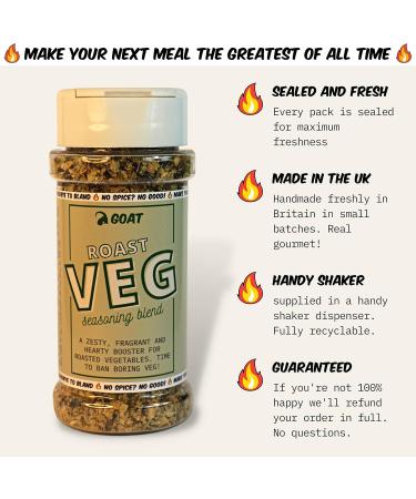 Roast Vegetable Seasoning Blend - 55g Shaker. Add incredible flavour to your roasted veggies with this expertly crafted spice blend. Unique Spice Blend. - Buy Online on GoSupps.com