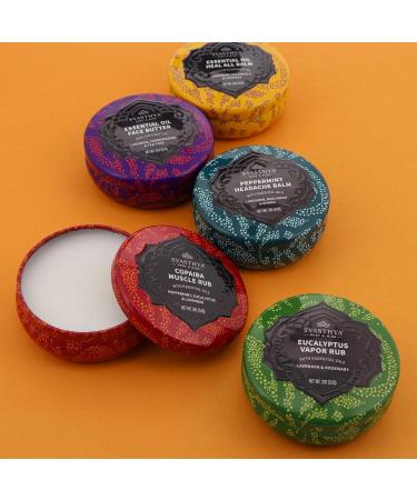 SVASTHYA BODY & MIND Peppermint Headache Balm - Natural Relief for Sinus Migraine & Stress - 3 Pack Made in USA - Buy Online on GoSupps.com