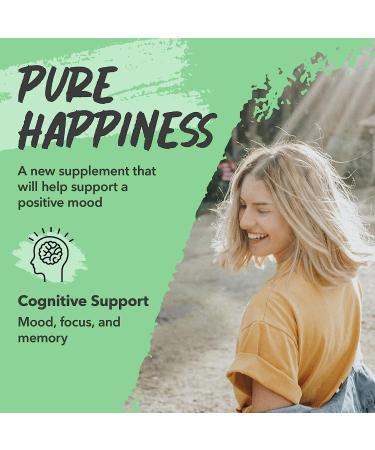 VeraWella Pure Happiness Mood Boost Capsules - All-Natural Stress Support with St. Johns Wort, 5HTP, Turmeric & Ginkgo Biloba - 60 Capsules - Buy Online on GoSupps.com