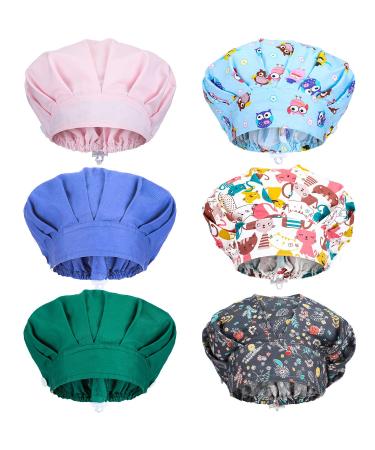 SATINIOR 6 Pieces Working Caps with Buttons Elastic Bouffant Turban Hats with Sweatband Printed Work Caps Unisex Hair Covers - Buy Online on GoSupps.com