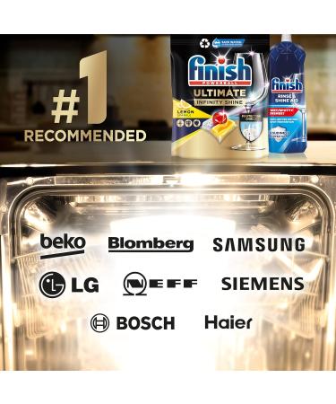 Finish Ultimate Infinity Shine Dishwasher Tablets Bulk - Lemon Scent, 80 Tabs for Ultimate Clean & Diamond Shine - Buy Online on GoSupps.com