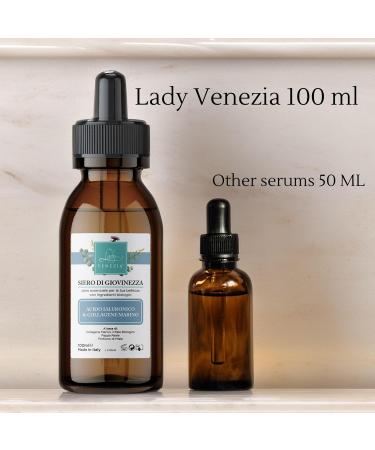 Hyaluronic Acid Serum Collagen Serum - Collagen Serum for Face 100 ml 3.38 fl oz Marin Collagen Brightening Serum For Men and Women Made in Italy Lady Venezia - Buy Online on GoSupps.com