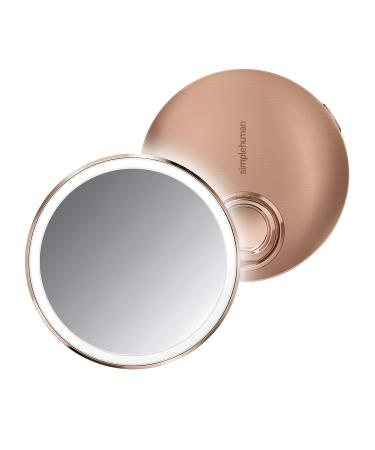 simplehuman ST3031 10cm Pouch Mount Sensor Mirror Compact Rose Gold Stainless Steel Rose Gold Stainless Steel W/ Case