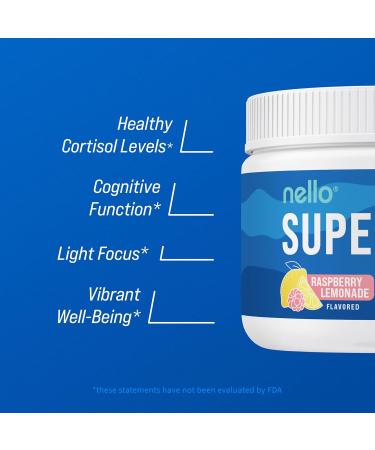 Nello Supercalm Drink Mix - Ashwagandha Magnesium & L-Theanine Supplement for Focus - Raspberry Lemonade (30 Servings) - International Shipping Available - Buy Online on GoSupps.com