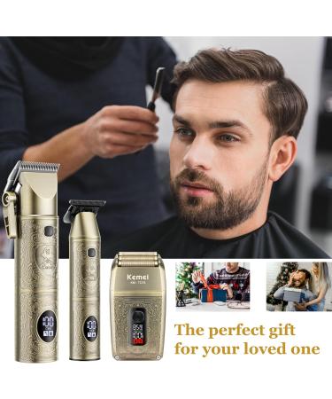 Buy Kemei Professional Hair Clippers & Beard Trimmer - 3 in 1 Electric Shaver Kit for Men | LCD Display | Perfect Gift Set - Buy Online on GoSupps.com