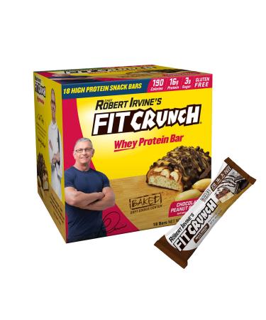 FITCRUNCH Snack Size Protein Bars, Designed by Robert Irvine, World’s Only 6-Layer Baked Bar, Just 3g of Sugar & Soft Cake Core (18 Peanut Butter Snack Size Bars + 1 Milk & Cookies Snack Size Bar)