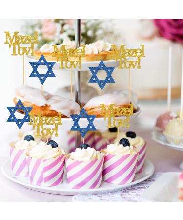 INNORU Mazel Tov Cupcake Toppers Congratulations Party Decorations Engagement Baby Shower Bar Mitzvah Birthday Wedding Jewish Party Decorations Supplies Pack of 24 Glitter - Buy Online on GoSupps.com