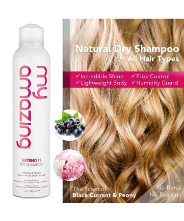 My Amazing Extend It Dry Shampoo 7 oz. for Women and Men - Natural Hair Refresh, Volume, and Shine - Black Currant and Peony Fragrance - Buy Online on GoSupps.com