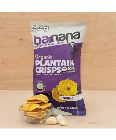 Barnana Organic Plantain Crisps Garlic 5oz - Pack of 6 | Healthy Snack Option - Buy Online on GoSupps.com