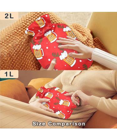 Shop Naanle Funny Beer Christmas Heat Bottle - 1L Hot Water Bottle for Warm Therapy & Pain Relief | Comfort for Bed & Feet - Buy Online on GoSupps.com