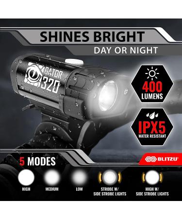 BLITZU 2023 Bike Lights Set with Bell | USB-C Rechargeable Front Headlight & Rear LED Taillight | Bicycle Accessories for Night Riding | Road Safety for Men, Women, Kids - Buy Online on GoSupps.com
