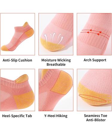 Budermmy Women's Sneaker Socks - 6 Pairs Breathable Cotton Sports & Running Socks (Size 39-42) - Padded Short Multicolor Options - Buy Online on GoSupps.com