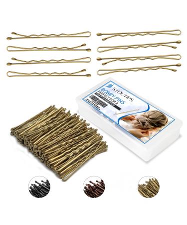 Stoutips 100 Pcs Hair Bobby Pins for Women 5cm Blonde Hair Grips for Thick Hair with Storage Box Easy to Take Everywhere Long Hair Pins for Hairdressing Makeup Styling