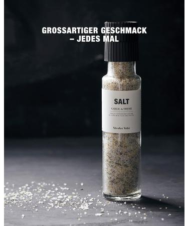 Nicolas Vahe Sea Salt with Thyme & Garlic | Ceramic Salt & Herb Mill | Danish Design with French Twist | Gourmet Seasoning - Buy Online on GoSupps.com