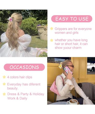 MiDoDo Hawaiian Flower Hair Clips for Women 4 Pack Flower Hair Claw Clips Plumeria Claw Clips for Thin Hair Large Claw Clips for Thick Hair Beach Tropical Hair Accessories for Girls Colorful - Buy Online on GoSupps.com