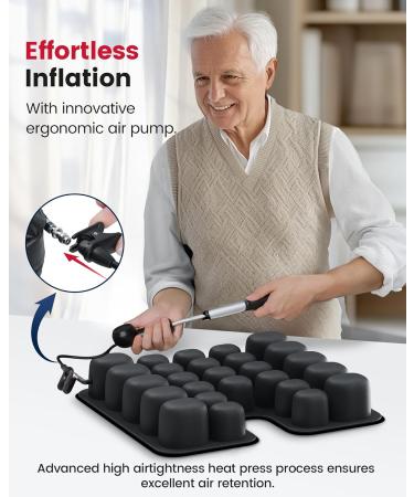 ADERI Airbag Wheelchair Cushion with Ventilation Channels for Pressure Sore - Black - Buy Online on GoSupps.com