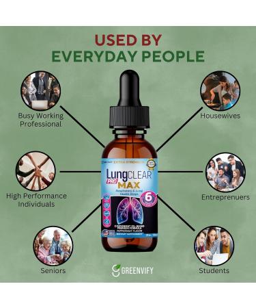 GREENVIFY LungCLEAR PRO MAX Extra Strength Respiratory & Lung Health Drops Peppermint Flavor 2 fl oz 30 Servings (2) - Buy Online on GoSupps.com