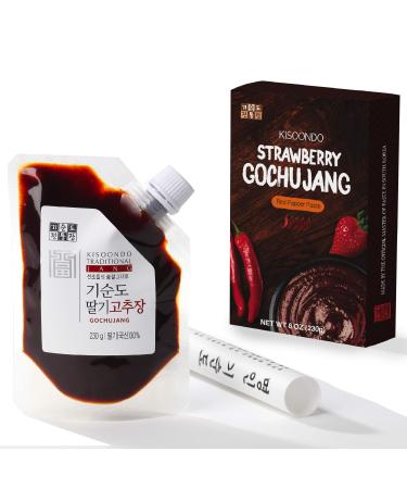 Kisoondo Strawberry Gochujang (8oz) - Korean Red Chili Paste, Fermented with Organic Ingredients. Gentle Spicy Sauce 8 Ounce (Pack of 1)