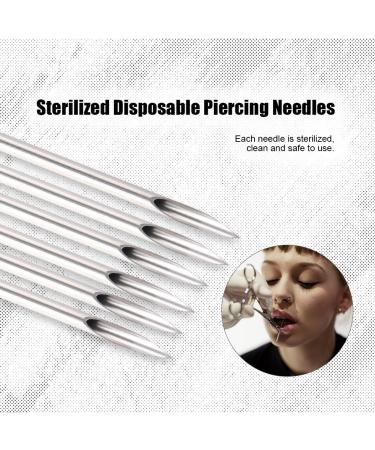 100 Pcs 13G Stainless Steel Body Piercing Needles - Sterile Disposable Piercing Needles for Ear, Nose, Navel, Nipple, Lip - Professional Grade - Buy Online on GoSupps.com