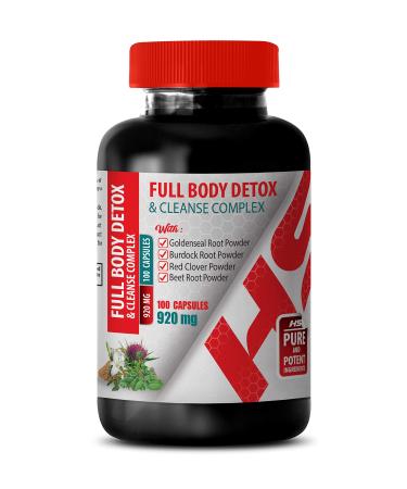Body Cleanse Detox for Men - Full Body Detox and Cleanse Complex 920 MG - Milk Thistle Extract Alcohol Free - 1 Bottle 100 Capsules