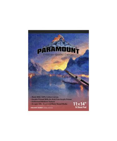 Paramount Universal Primed Premium Cotton Canvas 10 Sheet Pads - Universal Double Primed Cotton Canvas Pads for Students  Drawing  Painting  Travel  & More! -  White - 11 x 14  11 x 14 White
