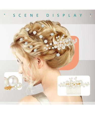 40 Piece Wedding Hair Comb Clips with Faux Pearl, Crystal, and Rhinestone Accents - Bridal Hair Accessories for Women and Girls - Buy Online on GoSupps.com