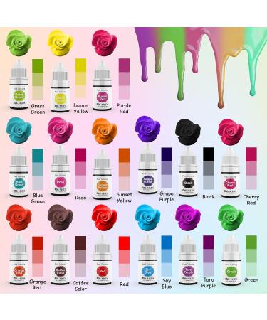 MENNYO Food Colouring-15 Colours x 6ml Liquid Concentrated Gel Food Colouring Set Vibrant Food Colour Dye for Baking Fondant Decorating Cooking Airbrush Slime Making and DIY Crafts - Buy Online on GoSupps.com
