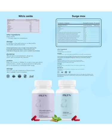 mars by GHC Growth Max Combo | Nitric Oxide Capsules + SurgeMax Capsules | Performance & Vitality Support | 240 Capsules | Pack of 3 - Buy Online on GoSupps.com