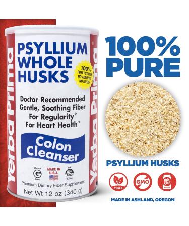 Yerba Prima Psyllium Husk, 12 Ounce - Whole Husk Fiber Supplement, Vegan, No Sugar or Artificial Sweeteners, Non GMO, Gluten Free - Buy Online on GoSupps.com