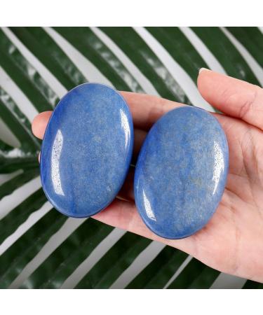 Xiannvxi Blue Aventurine Palm Stone - Natural Polished Crystals for Healing Massage & Energy - International Shipping - Buy Online on GoSupps.com