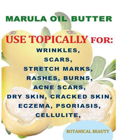 Botanical Beauty MARULA OIL BUTTER RAW VIRGIN UNREFINED for Face Body Hair Lip Nails Dry Skin Cracked Hands Rosacea Eczema Rashes Itchiness Redness Anti-Aging (4 Fl Oz) 4 Fl Oz (Pack of 1) - Buy Online on GoSupps.com