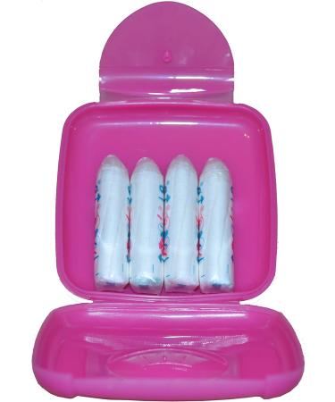 Stylish Pink Tampon Storage Box - Perfect for Tampons Condoms Plasters Sanitary Pads & Panty Liners | International Shipping Available - Buy Online on GoSupps.com